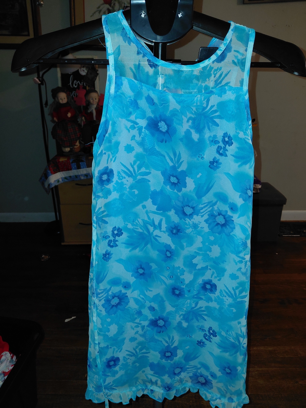 Blue Floral Girls' Casual Dress